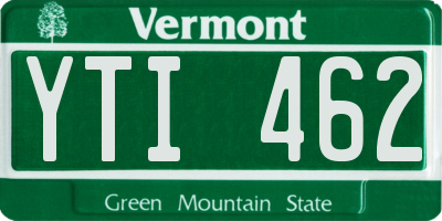 VT license plate YTI462
