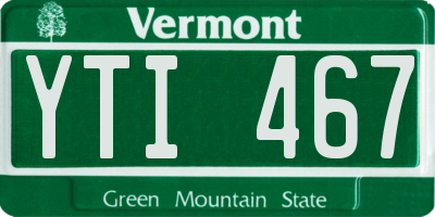 VT license plate YTI467