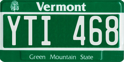 VT license plate YTI468