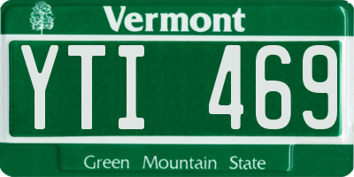 VT license plate YTI469