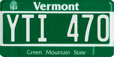 VT license plate YTI470
