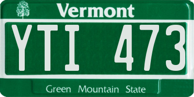 VT license plate YTI473