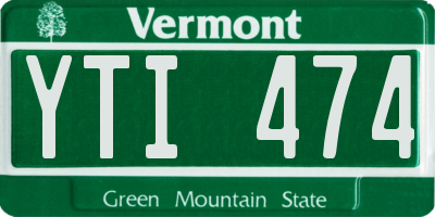 VT license plate YTI474