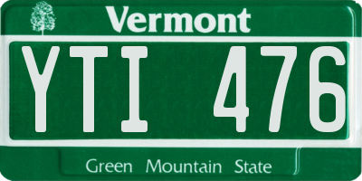 VT license plate YTI476