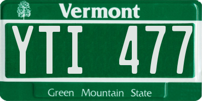 VT license plate YTI477