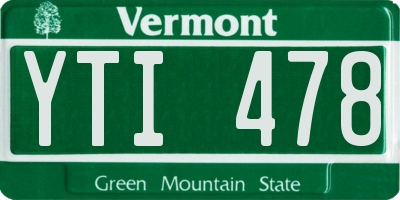VT license plate YTI478