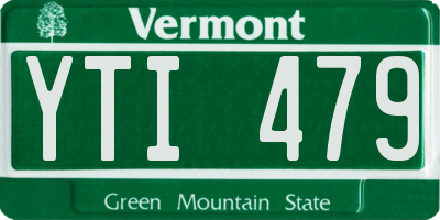 VT license plate YTI479