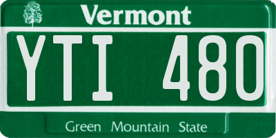 VT license plate YTI480