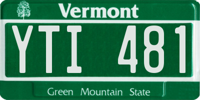 VT license plate YTI481
