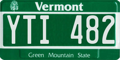 VT license plate YTI482