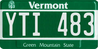 VT license plate YTI483