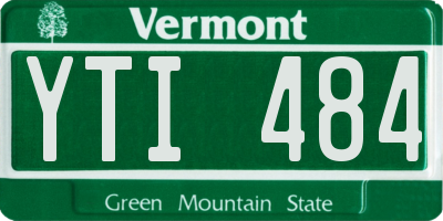 VT license plate YTI484