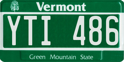 VT license plate YTI486