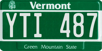 VT license plate YTI487