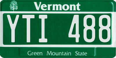 VT license plate YTI488