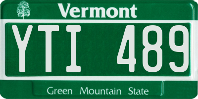 VT license plate YTI489