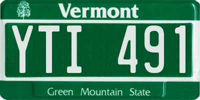 VT license plate YTI491