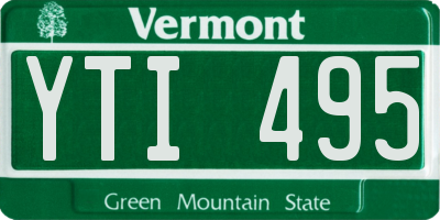 VT license plate YTI495