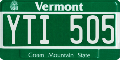 VT license plate YTI505