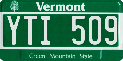 VT license plate YTI509