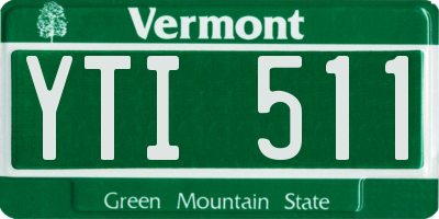 VT license plate YTI511