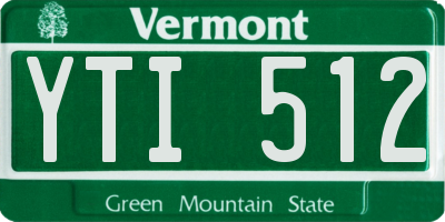 VT license plate YTI512