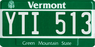 VT license plate YTI513