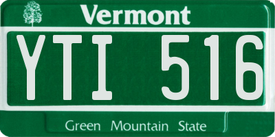 VT license plate YTI516