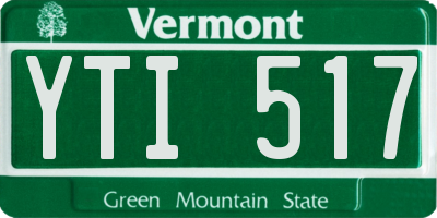 VT license plate YTI517