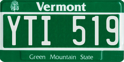 VT license plate YTI519