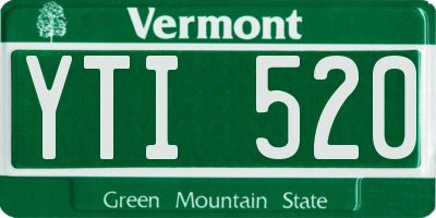VT license plate YTI520