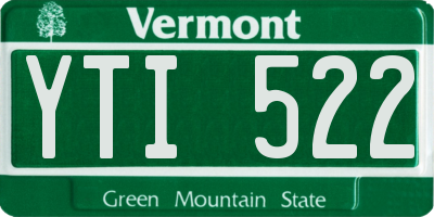 VT license plate YTI522