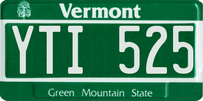 VT license plate YTI525