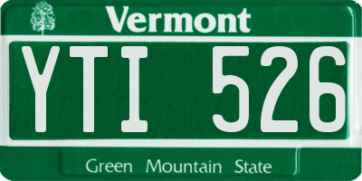 VT license plate YTI526