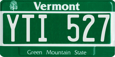 VT license plate YTI527