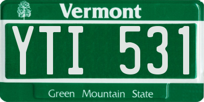 VT license plate YTI531