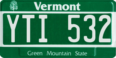 VT license plate YTI532