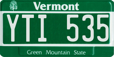 VT license plate YTI535