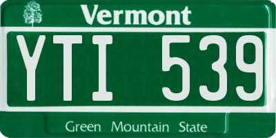 VT license plate YTI539