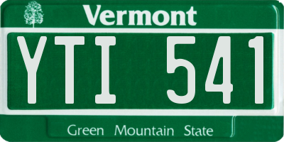 VT license plate YTI541