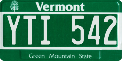 VT license plate YTI542