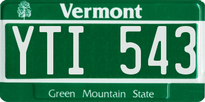 VT license plate YTI543