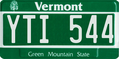 VT license plate YTI544