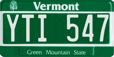 VT license plate YTI547