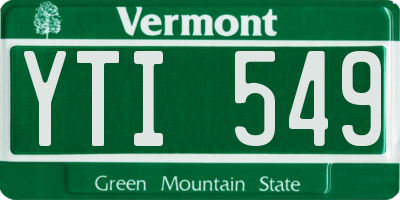 VT license plate YTI549