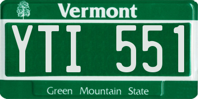 VT license plate YTI551