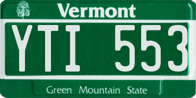 VT license plate YTI553