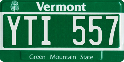 VT license plate YTI557