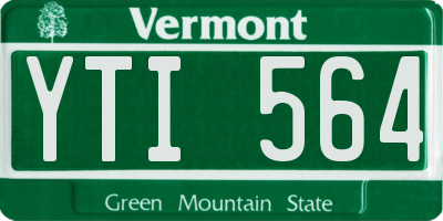 VT license plate YTI564