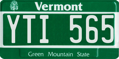 VT license plate YTI565